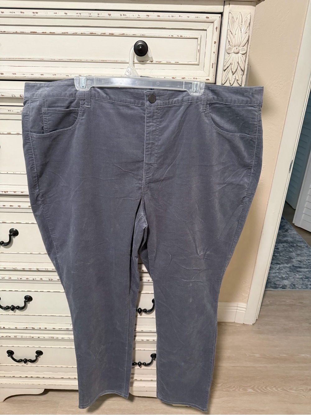 Talbots Women's Ankle-Length Cropped Corduroy Pants in Slate- NWOT- Clearance